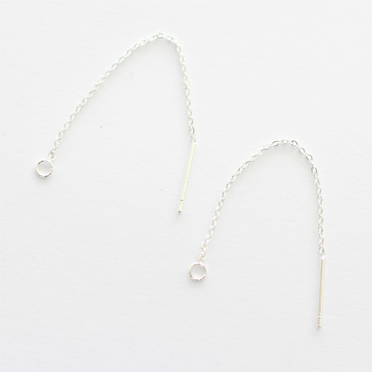 Thread Stainless Steel (304) Silver Earrings