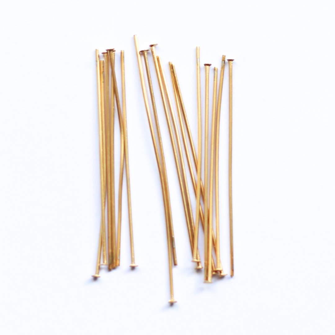 40mm Gold Stainless Steel Head Pins - 20 pieces - SECONDS