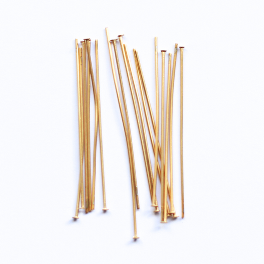 40mm Gold Stainless Steel Head Pins - 20 pieces - SECONDS