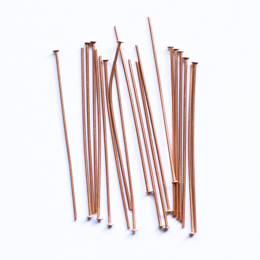 40mm Rose Gold Stainless Steel Head Pins - earring findings for jewellery making