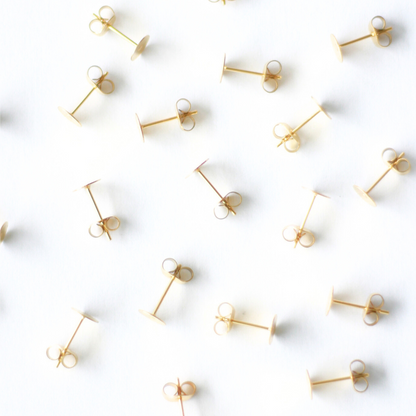 Gold 6mm Earring Posts in Stainless Steel (304)