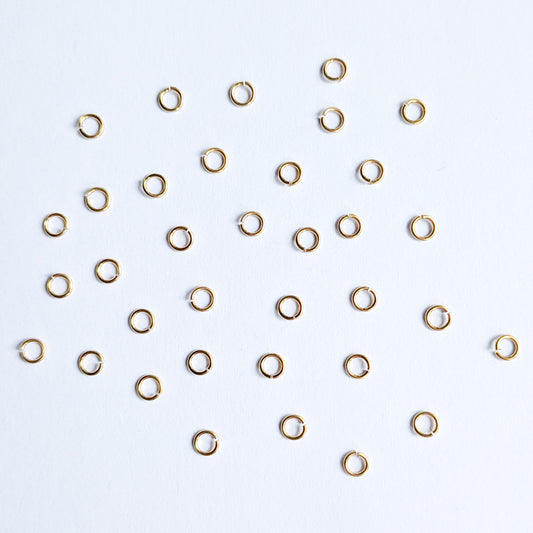 4mm Gold Stainless Steel Jump Ring (304) - 50 Pieces