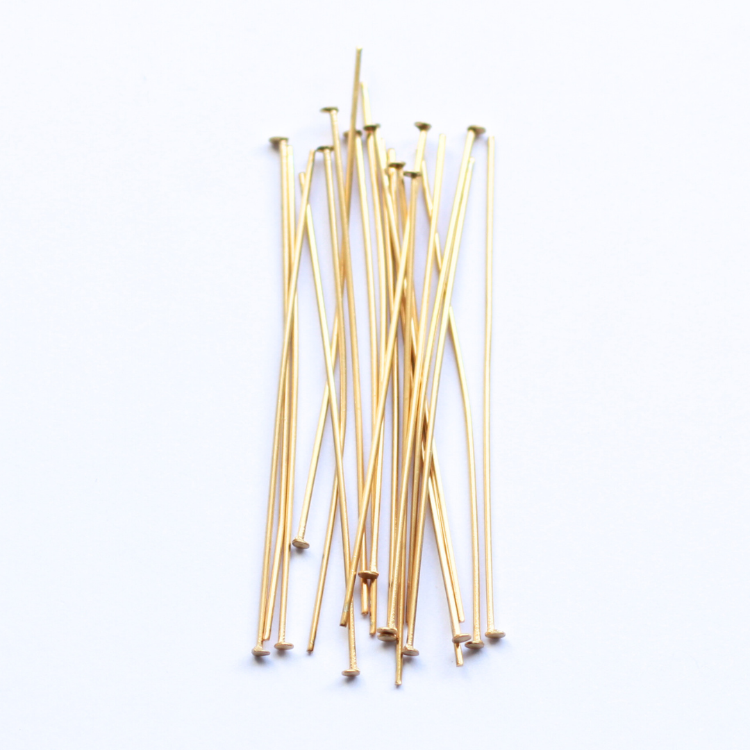 50mm Gold Stainless Steel Head Pins - 20 pieces - SECONDS