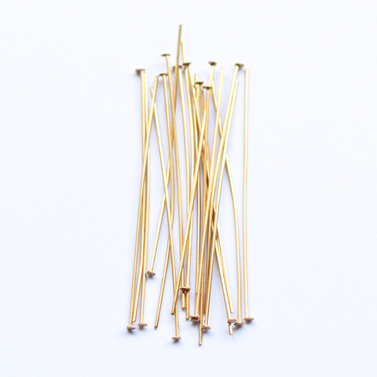 50mm Gold Stainless Steel Head Pins - 20 pieces - SECONDS