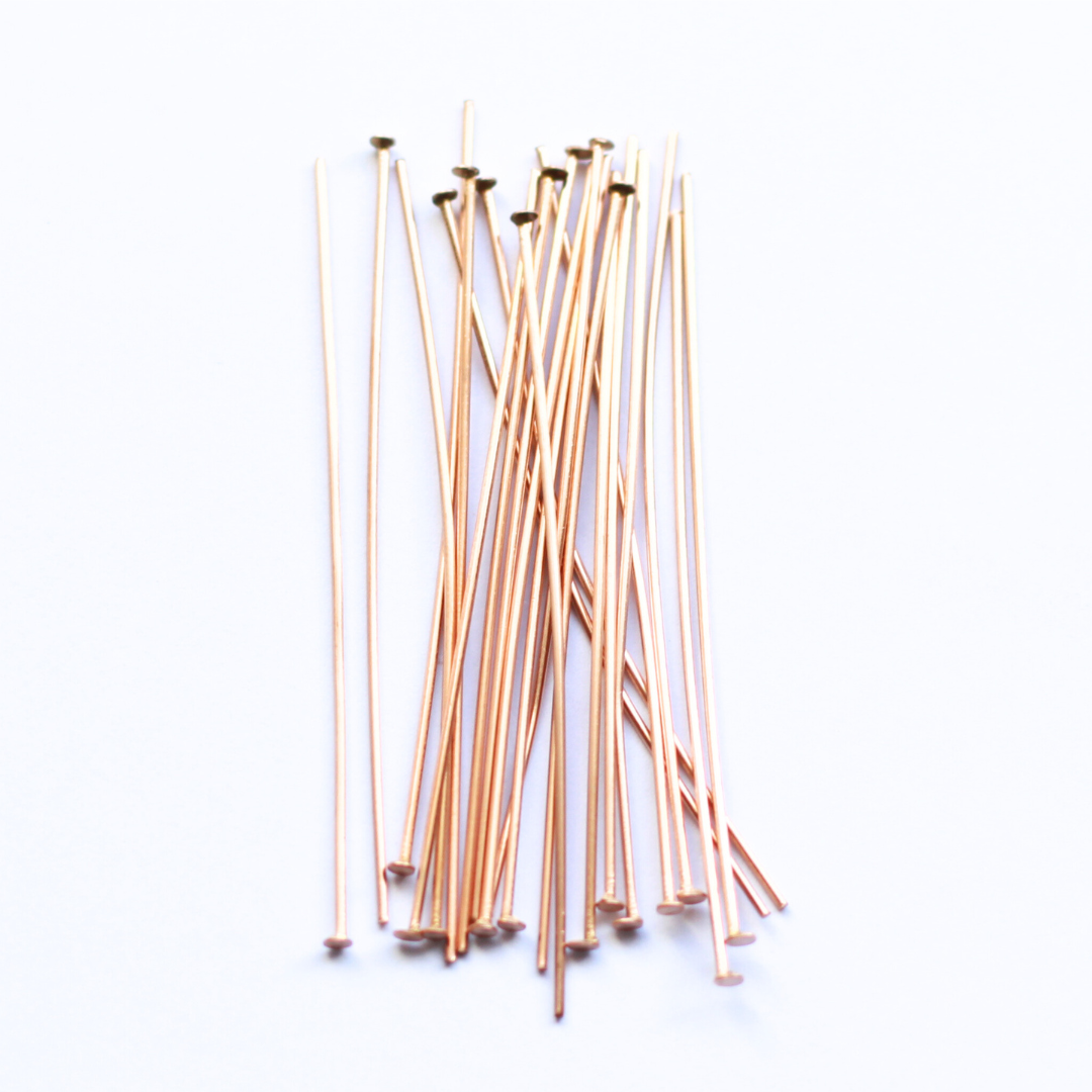 50mm Rose Gold Stainless Steel Head Pins - earring findings for jewellery making