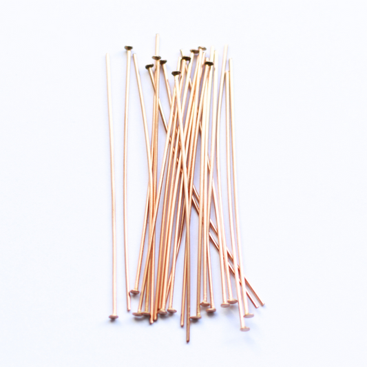 50mm Rose Gold Stainless Steel Head Pins - earring findings for jewellery making