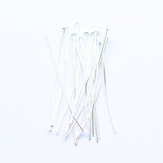 70mm Silver Stainless Steel Head Pins - 20 pieces