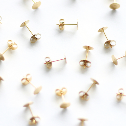Gold 6mm Earring Posts - Stainless Steel (304) - 20 pieces