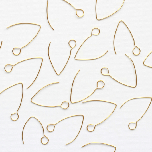30mm Marquise Gold Hook Earrings in Stainless Steel (304)