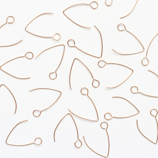 30mm Marquise Rose Gold Hook Earrings in Stainless Steel (304)