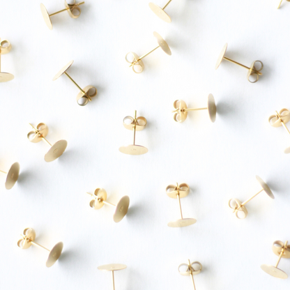 Gold 8mm Earring Posts in Stainless Steel (304)