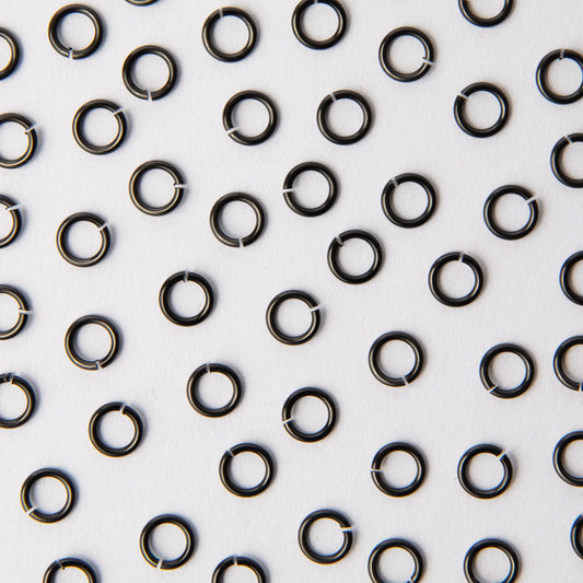 6mm Black Stainless Steel Jump Ring (304) - earring findings for jewellery making