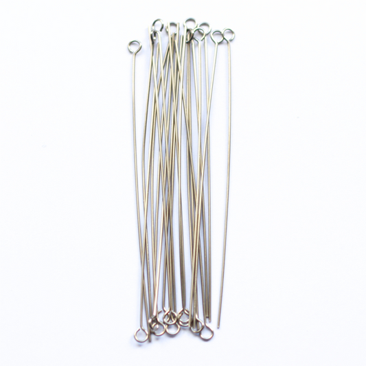 70mm Steel Stainless Steel Eye Pins - earring findings for jewellery making