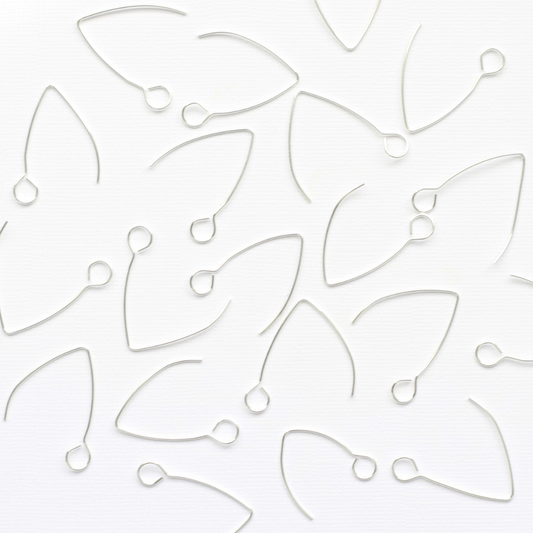 30mm Marquise Silver Hook Earrings in Stainless Steel (304)