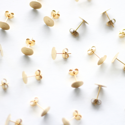 Gold 8mm Earring Posts - Stainless Steel (304) - 20 pieces