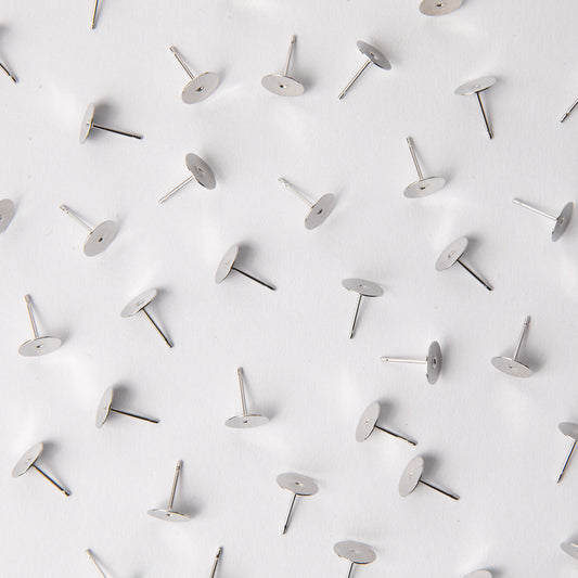 8mm Earring Posts in Surgical Steel (316L)