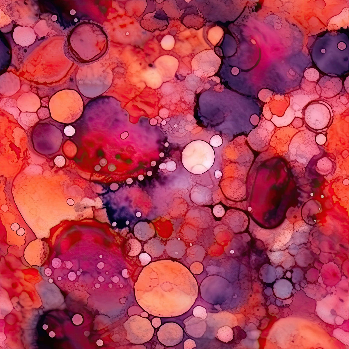 Clear Acrylic - 1.5cm Circle - Studs - Alcohol Ink - 06