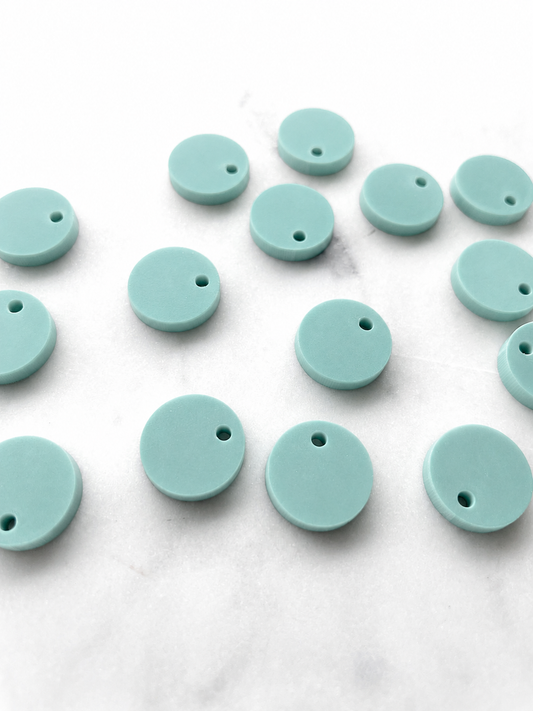 12.5mm or 15mm Aqua Mist Circle Toppers/Studs