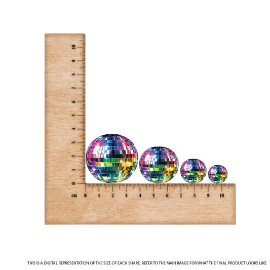 Disco Ball on Silver Mirror Acrylic - 2pcs (1 pair)
