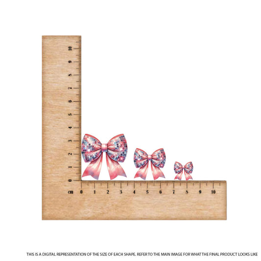 Disco Blush Pink Bow on Blush Pink Acrylic - 2pcs (1 pair)