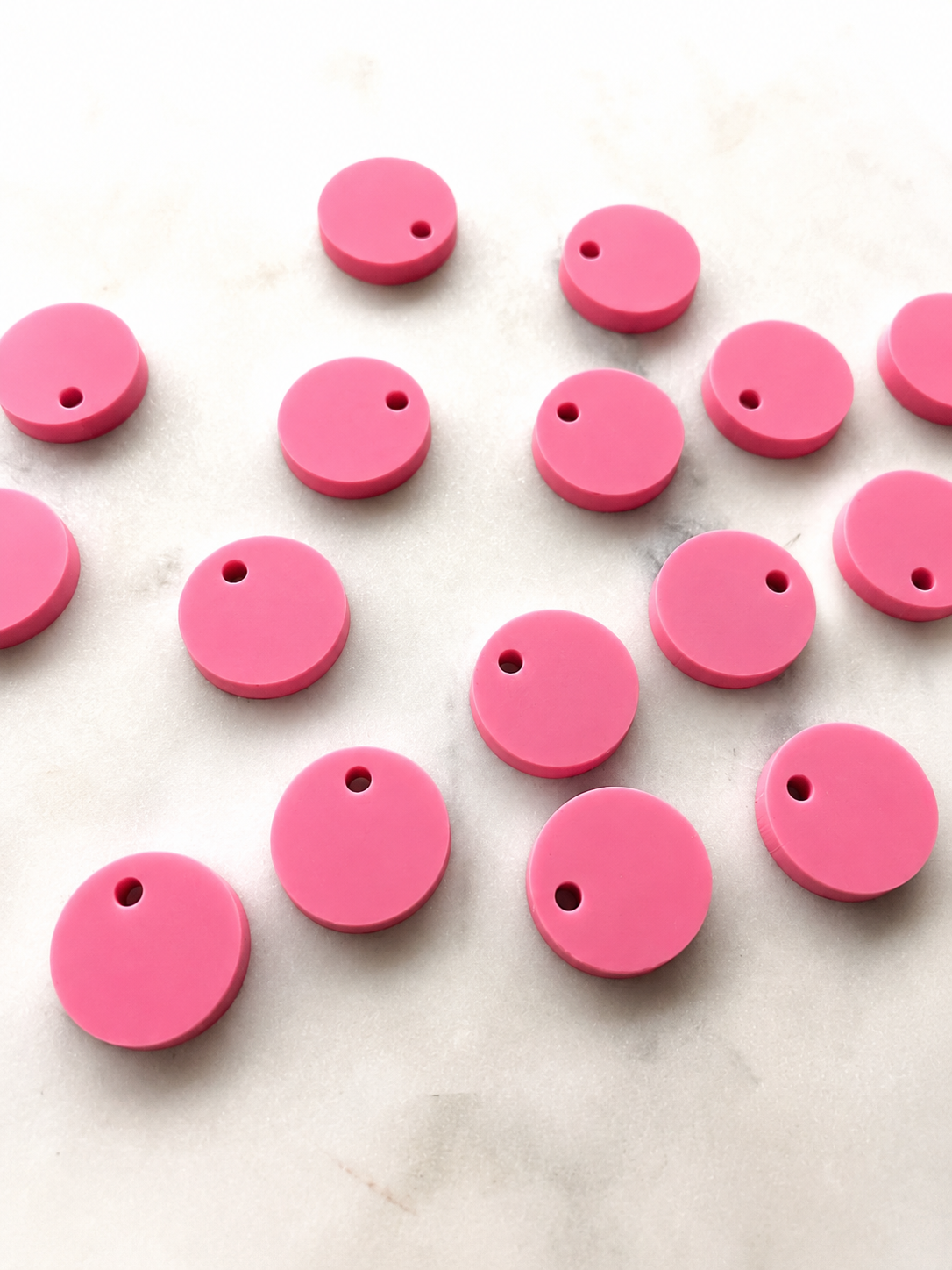 12.5mm or 15mm Mid Pink Circle Toppers/Studs