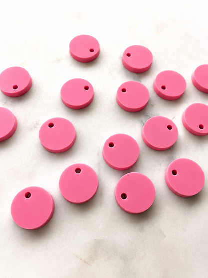 12.5mm or 15mm Mid Pink Circle Toppers/Studs