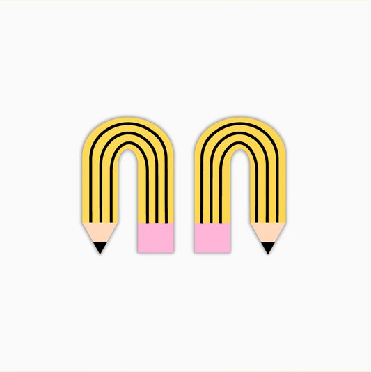 Bendy Pencil, Teacher Acrylic Shape - earring findings for jewellery making