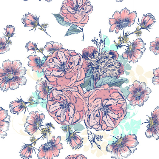 Pattern for printing on leather, acrylic, wood or cork for earring blanks or earring supplies in pattern style - Pattern -  Blooms - 10