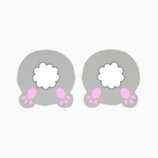 Bunny Butt Dangle, Easter Acrylic Shape - earring findings for jewellery making