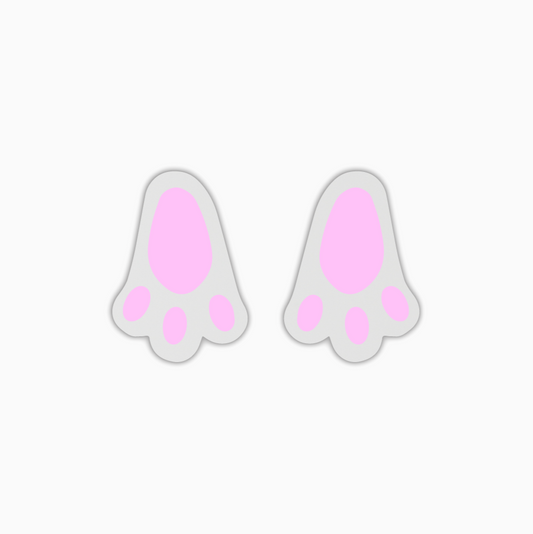 Bunny Footprint Studs, Easter Acrylic Shape - earring findings for jewellery making