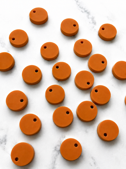 12.5mm or 15mm Burnt Orange Circle Toppers/Studs
