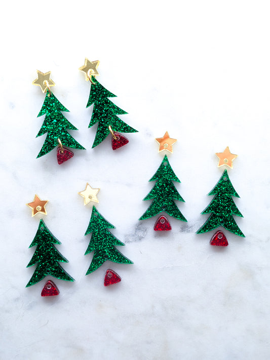 Tree & Star - Christmas Acrylic Shape - 1 pair
