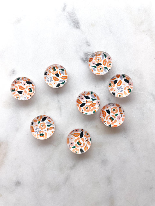 UV printed clear acrylic earring studs - 1.5cm circle, Picnic - jewellery making
