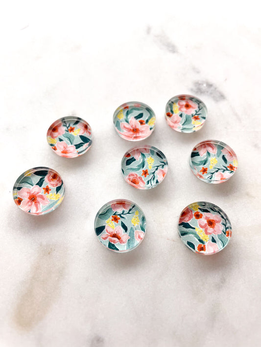 UV printed clear acrylic earring studs - 1.5cm circle, Australiana - jewellery making