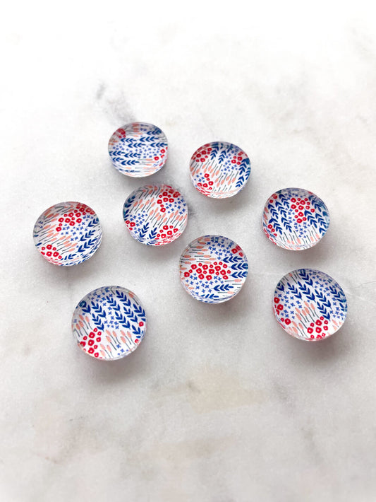 UV printed clear acrylic earring studs - 1.5cm circle, Happy Days - jewellery making