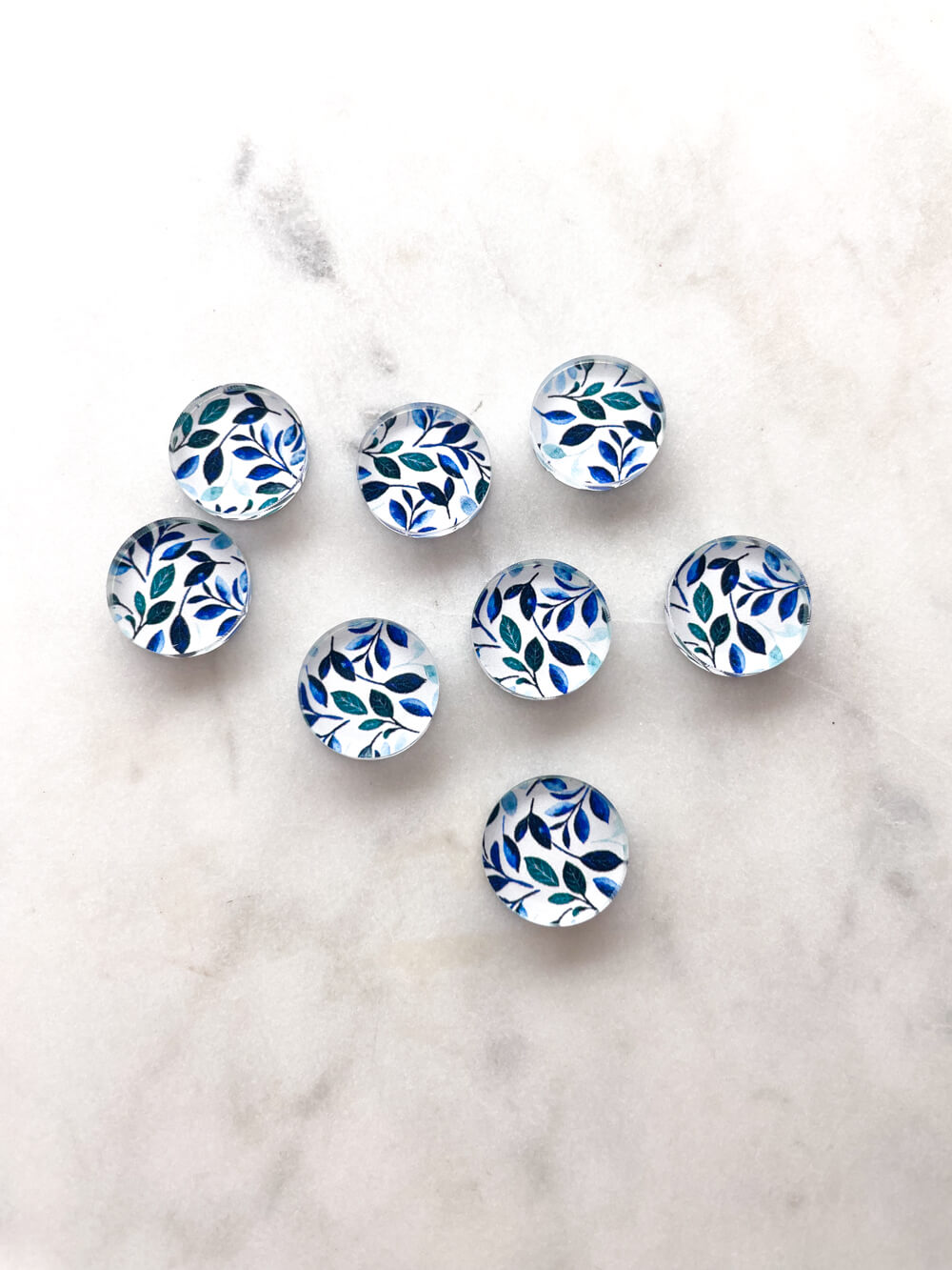 UV printed clear acrylic earring studs - 1.5cm circle, Floral Garden - jewellery making