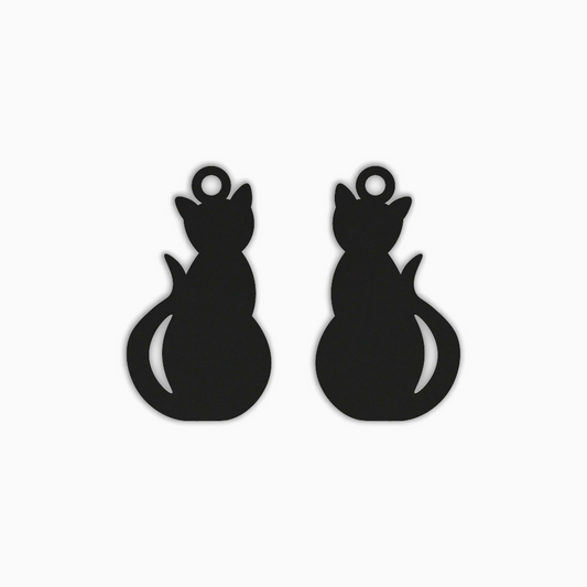 Cat Dangle, Halloween Acrylic Shape - earring findings for jewellery making