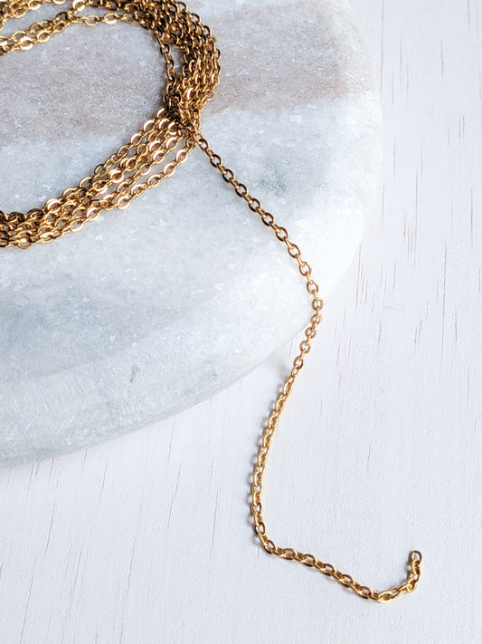 Cable Chain 2mm - Gold- Stainless Steel (304)- Sold by 1 metre lengths
