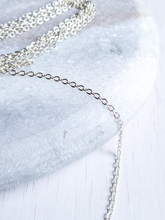 Cable Chain 2mm - Silver- Stainless Steel (304)- Sold by 1 metre lengths