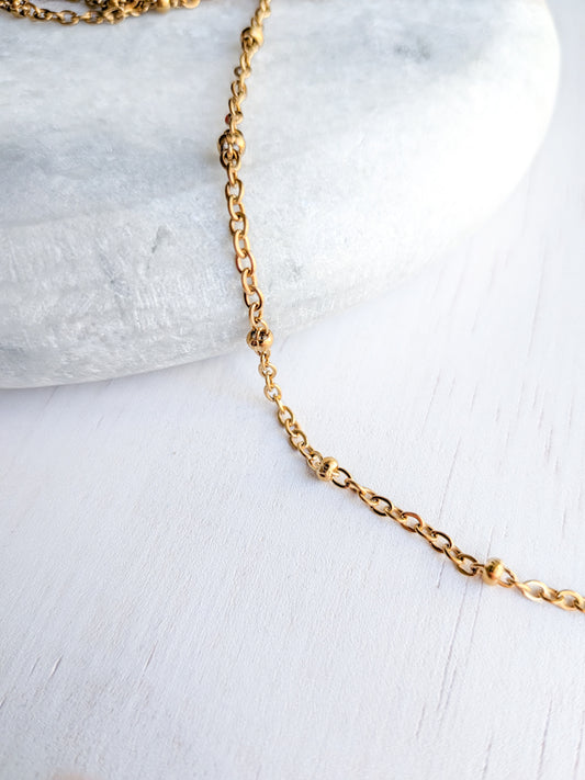 Satellite Chain 2mm - Gold- Stainless Steel (304)- Sold by 1 metre lengths