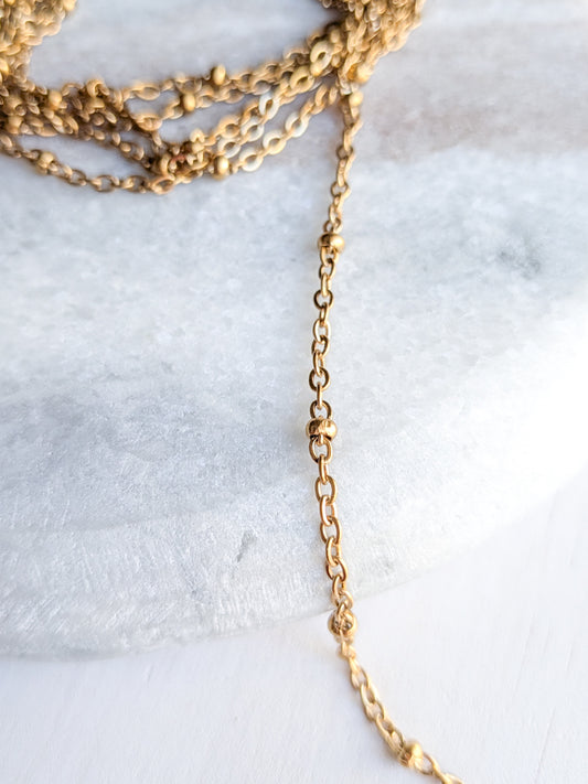 Satellite Chain 2mm - Gold- Stainless Steel (304)- Sold by 1 metre lengths