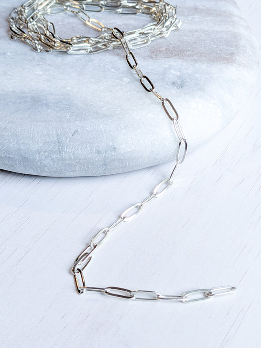 COMING SOON - Link Chain - 3x8mm - Silver- Stainless Steel (304)- Sold by 1 metre lengths