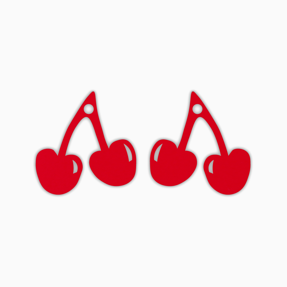 Cherries, Valentines Acrylic Shape - earring findings for jewellery making