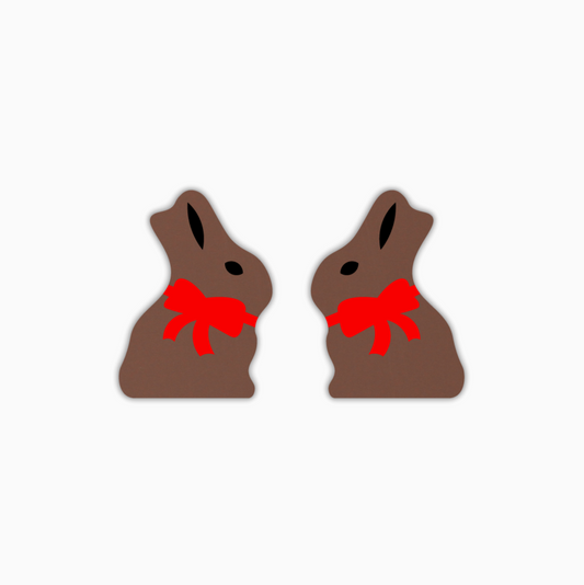 Chocolate Bunny, Easter Acrylic Shape - earring findings for jewellery making