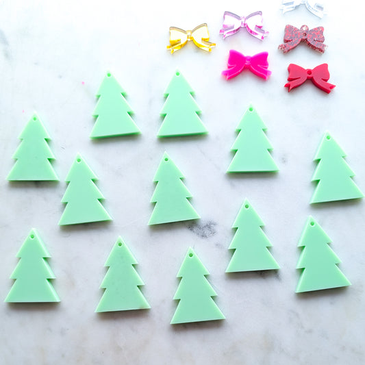 Pointed Traditional Tree - Christmas Acrylic Shape 1 pair (2pcs)