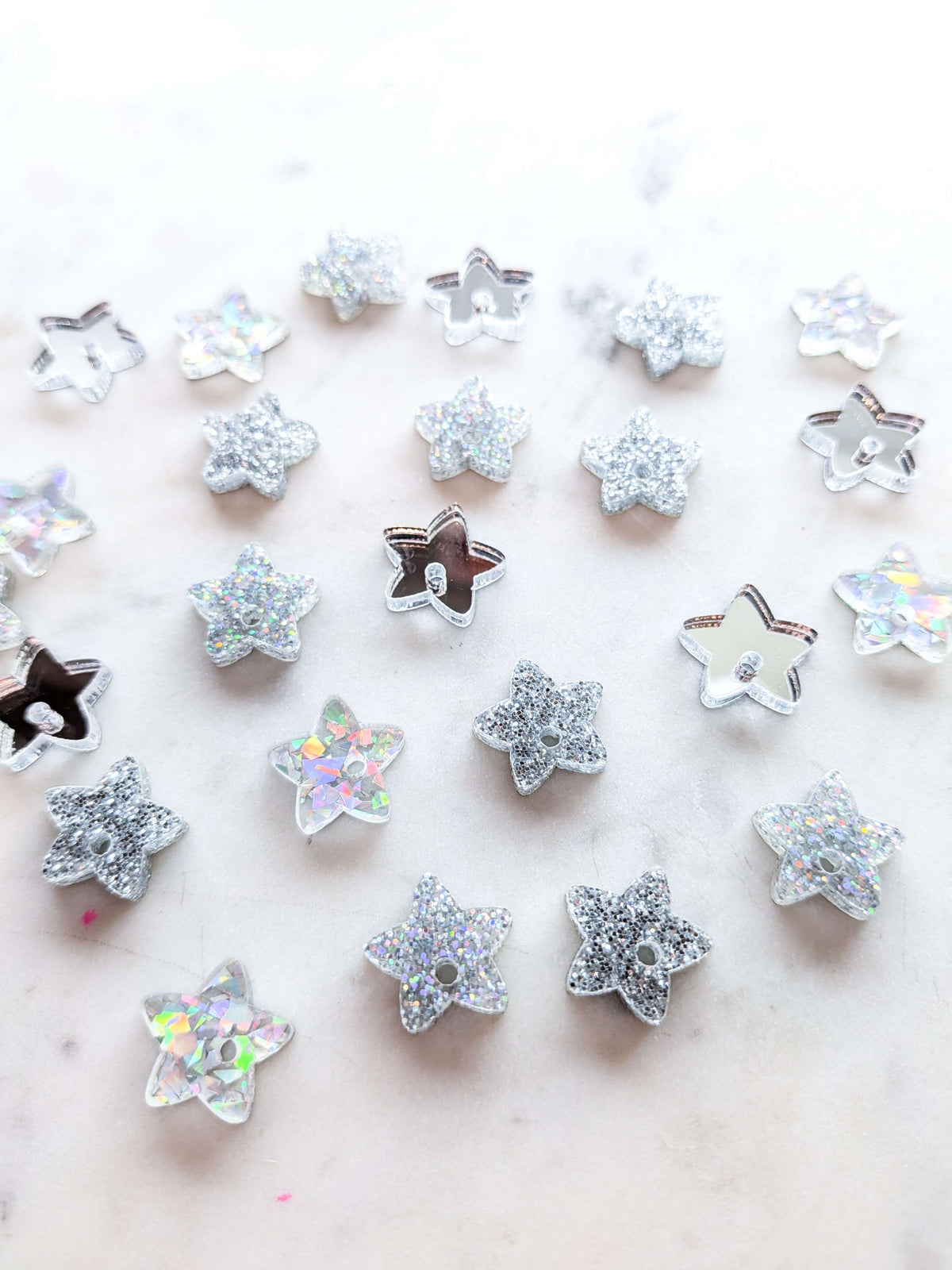 15mm Star Silver Mixed Pack Topper/Studs