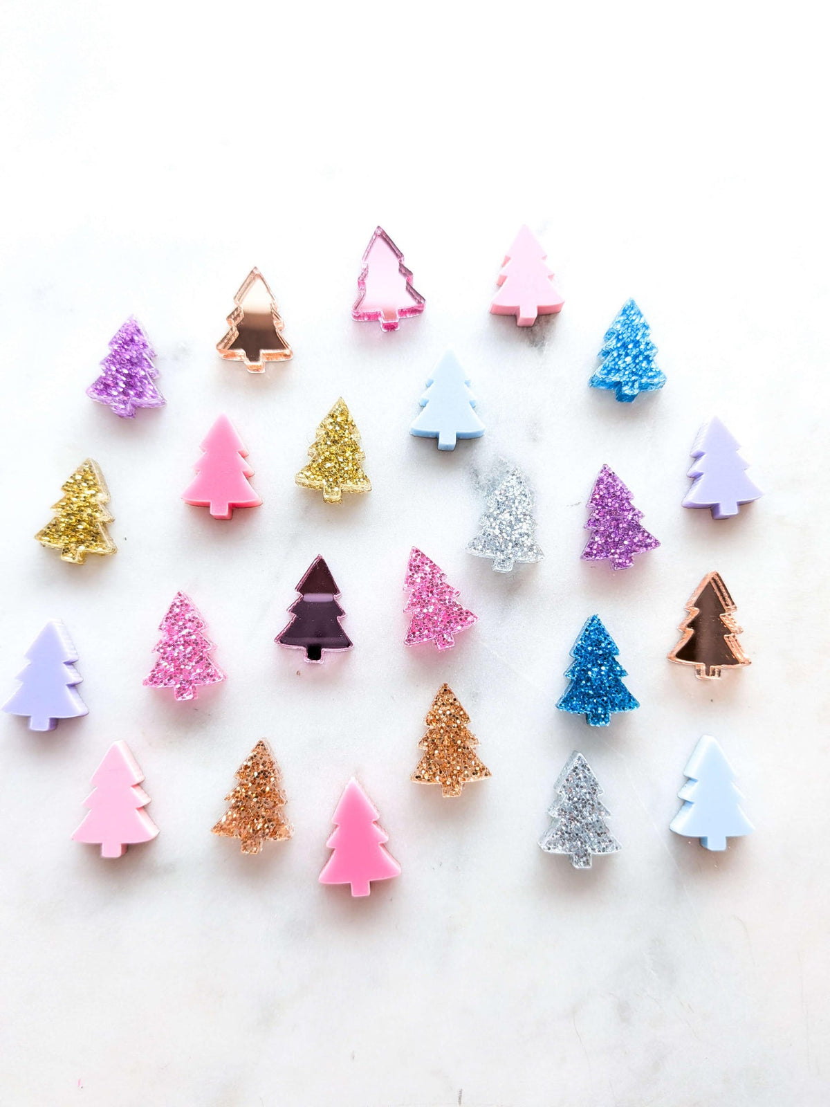 15mm Christmas Tree Studs - Pretty & Bright Christmas - Mixed Bag