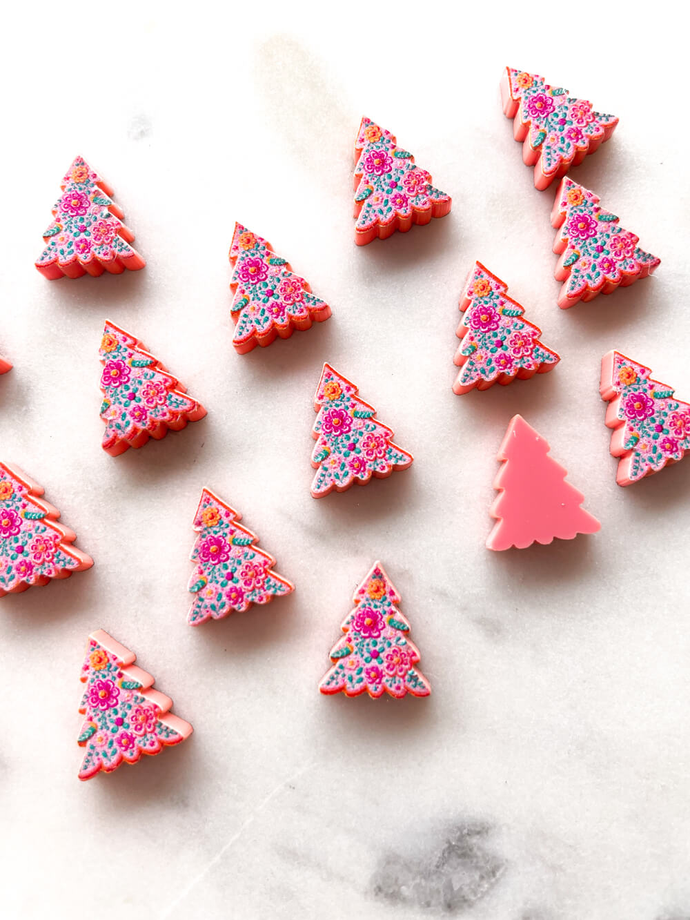 Stud - Gingerbread Christmas Tree on Salmon Acrylic - 1 pair(2pcs)