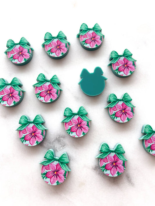 Studs - Hawaiian Bauble on Forest Green Acrylic - 1 pair(2pcs)