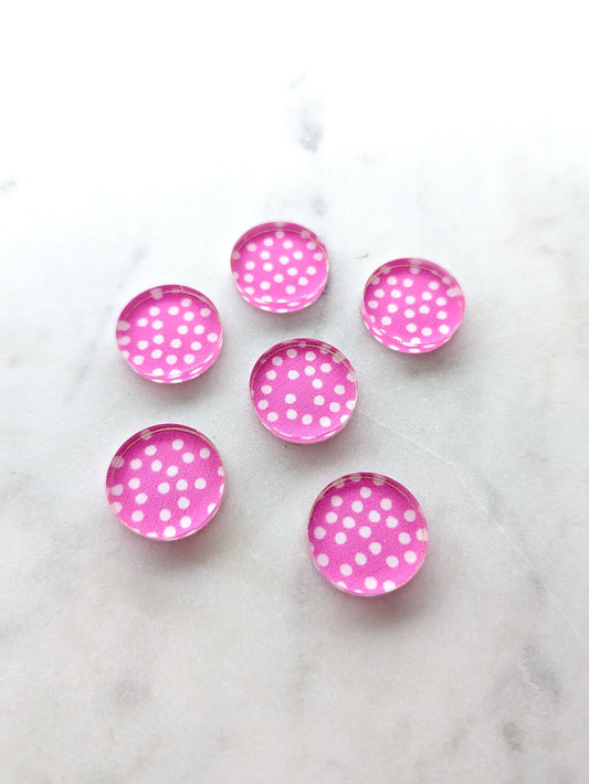 UV printed clear acrylic earring studs - 1.5cm circle, Spritz - jewellery making